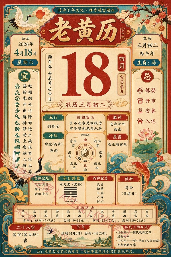 复古传统老黄历AI绘画提示词_中式古风黄历免费生成