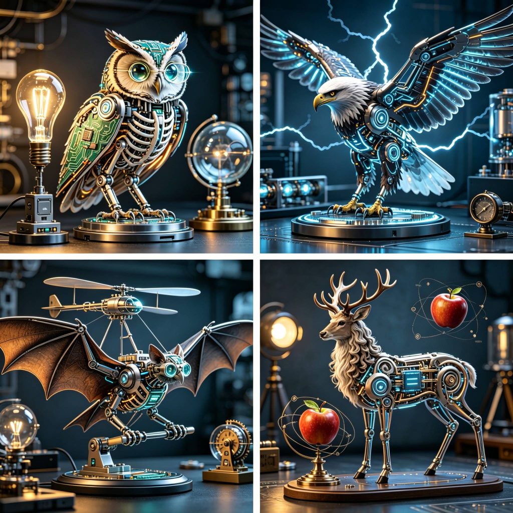 未来感电子元件重构的仿生机械野兽