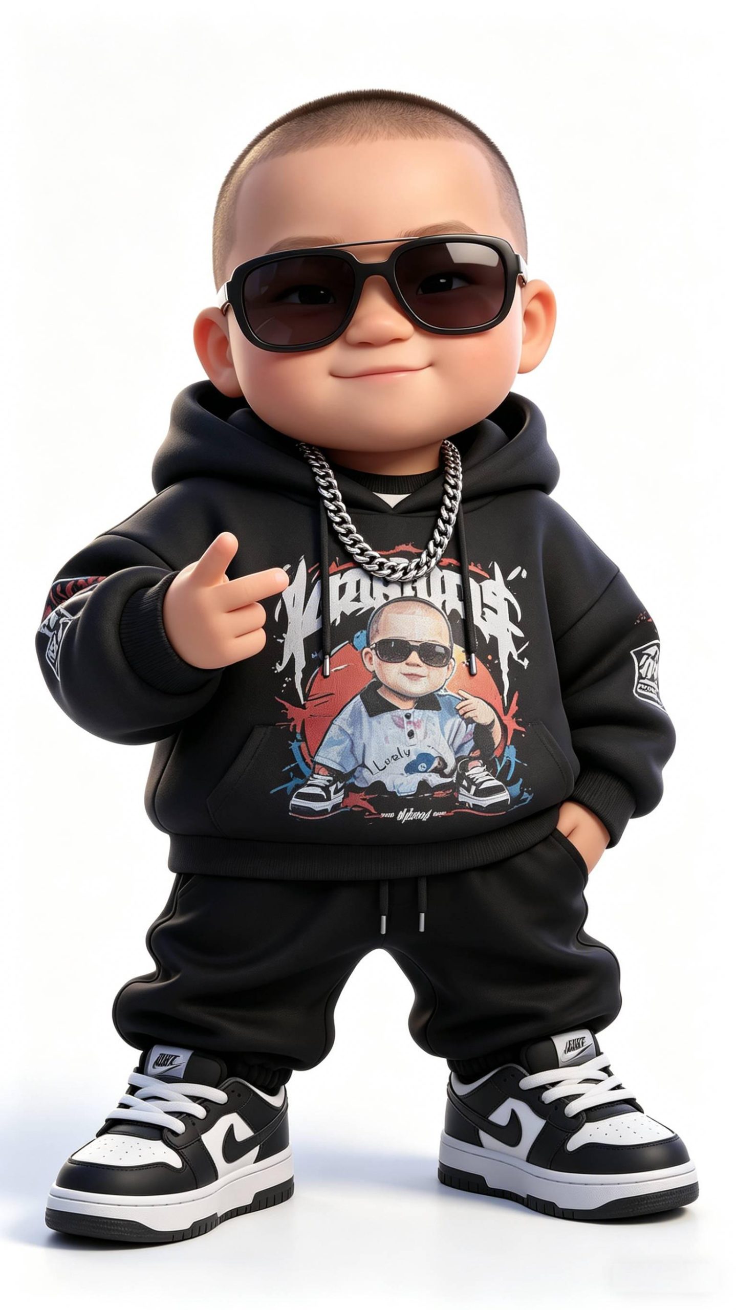 超酷说唱风格 3D 卡通男性角色 AI 提示词_卡通人物生成