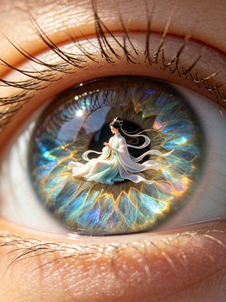超现实人眼微距_虹膜中古风小人