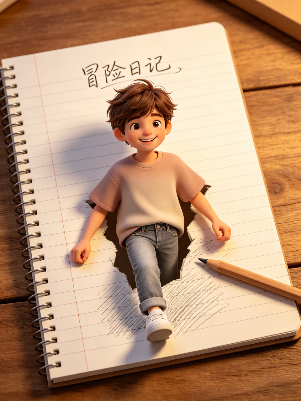 3D视错觉破画而出｜卡通男子高清8K