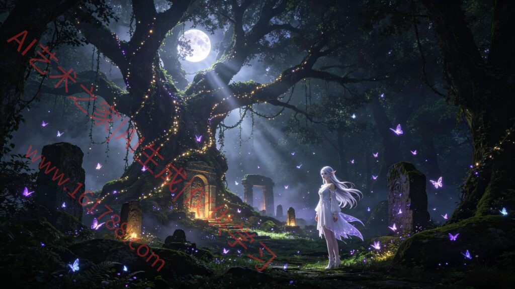 暗黑魔幻精灵秘境｜古树林间少女