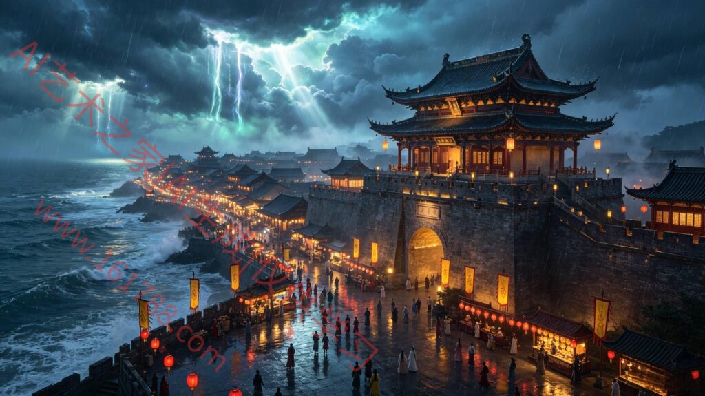 仙凡交融仙侠都城 古风市集天宫全景