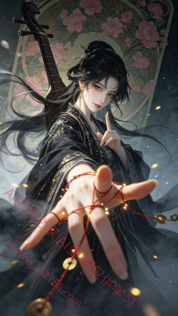 古风神女插画AI绘画提示词 穆夏风格4K壁纸