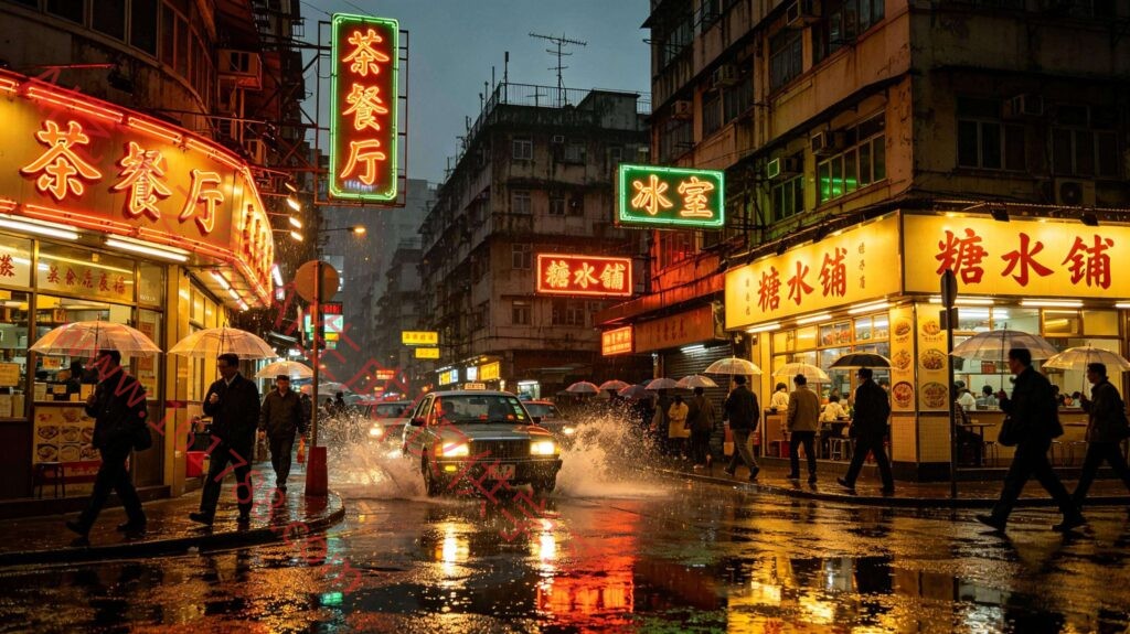 复古港风电影镜头｜80年代雨夜霓虹