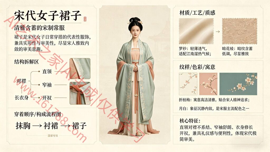 宋代褙子｜博物馆图鉴式拆解信息图