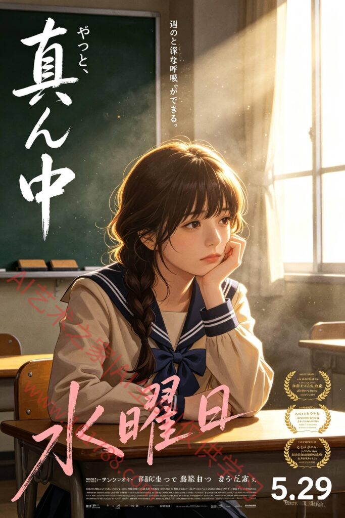 周三午后教室少女 日本电影海报风
