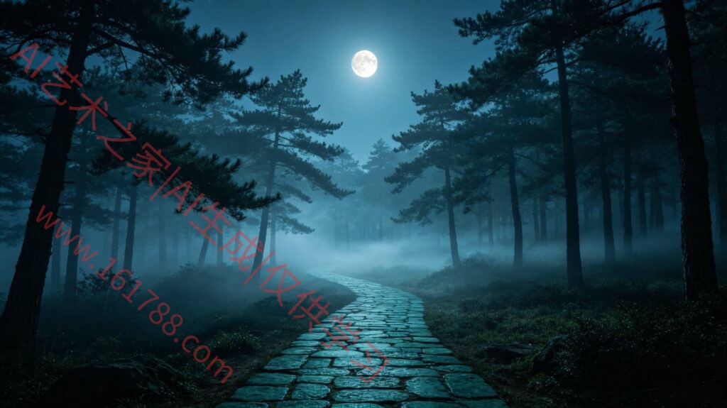 月夜禅林 夜景禅意国风场景