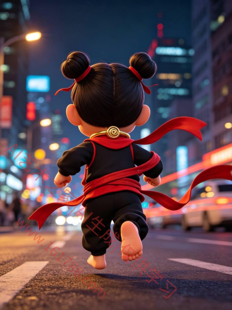皮克斯Q版神话男孩｜夜晚城市奔跑