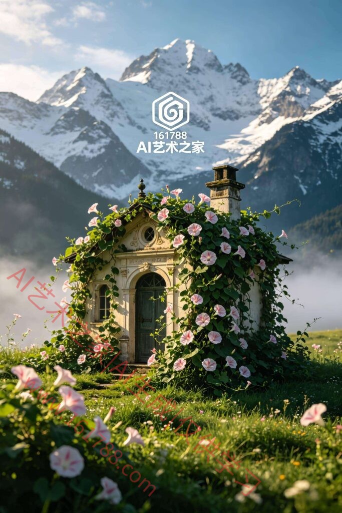 高山草甸鲜花簇拥场景｜超写实自然风景