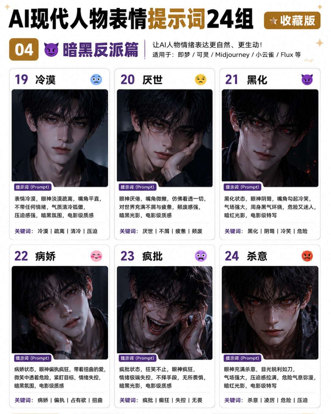 24组高频人物情绪提示词