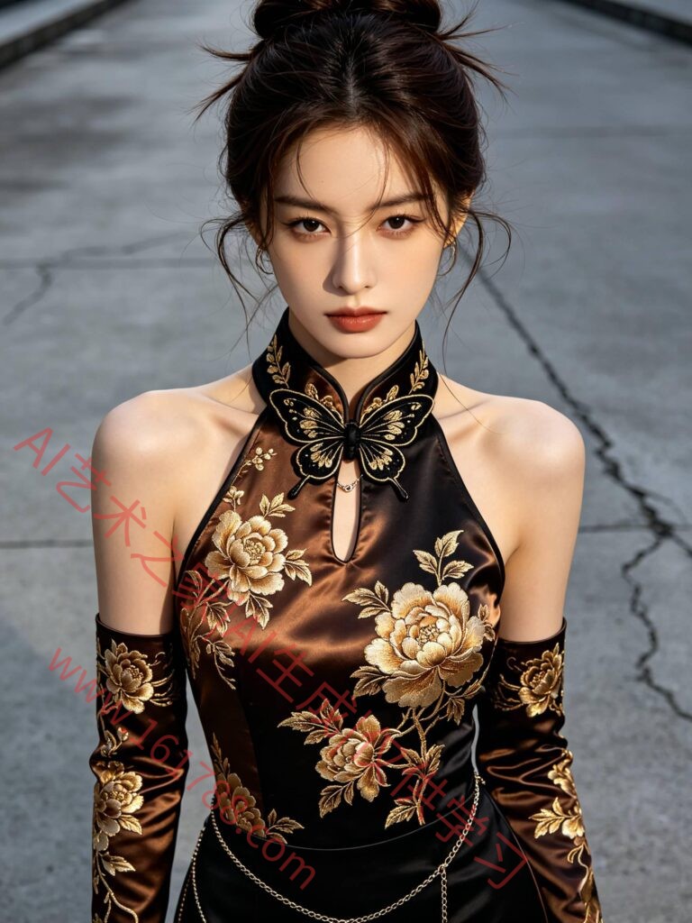 超写实轻奢风人像大片｜古铜棕香槟金配色优雅疏离感女性摄影作品