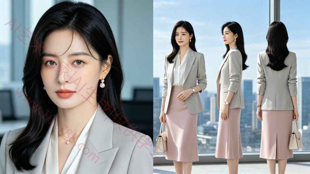 真人质感东方都市豪门女总监AI绘画提示词_都市女频短剧角色