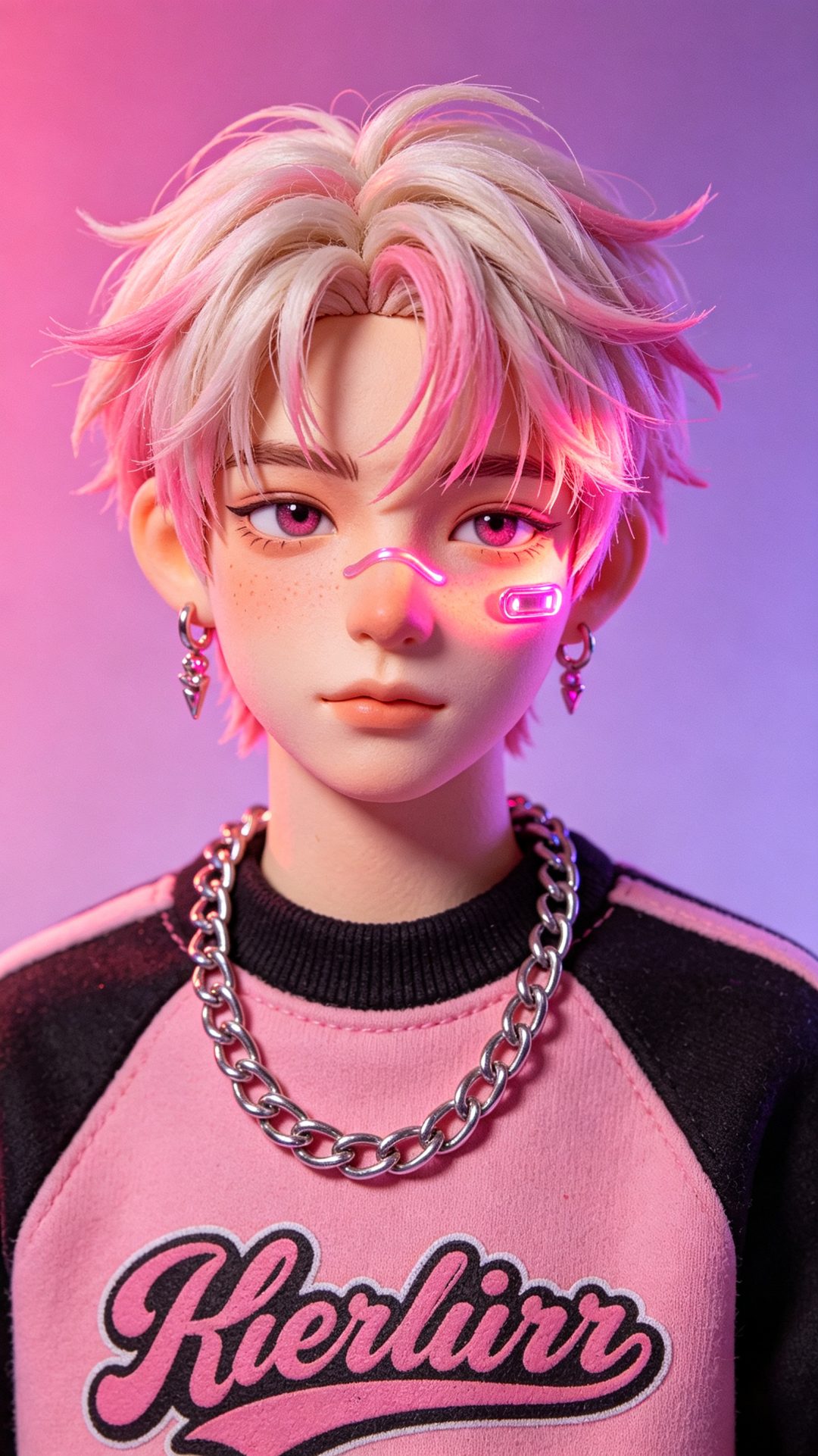黏土3D质感Y2K千禧风格少年特写
