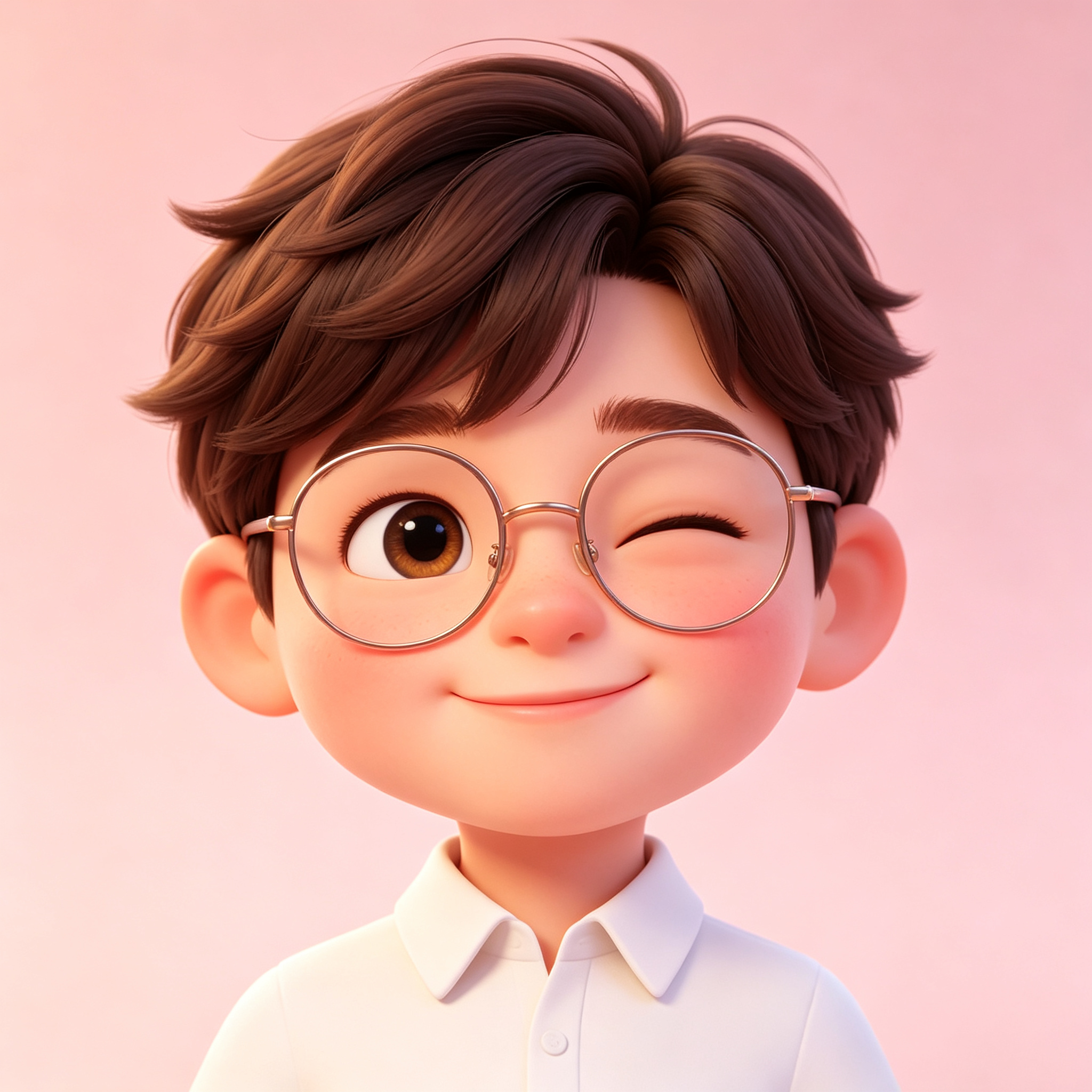 Q版小男孩肖像壁纸-皮克斯3D卡通1:1软萌IP角色