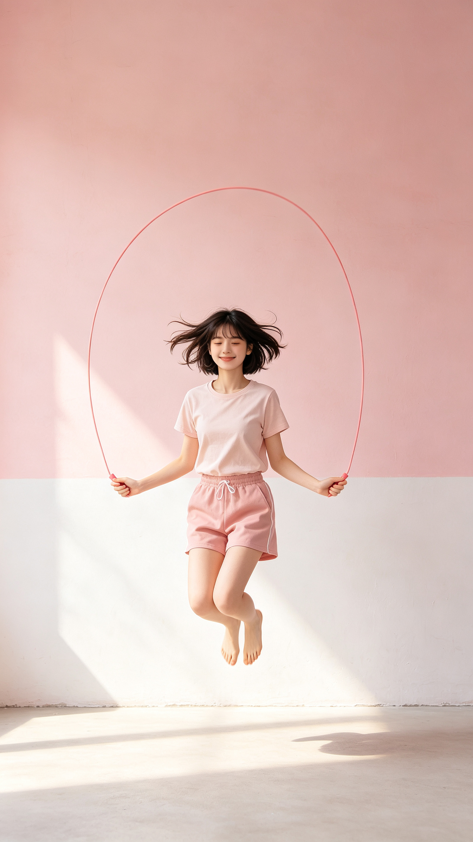 跳绳女孩活力瞬间｜治愈运动风9:16手机壁纸