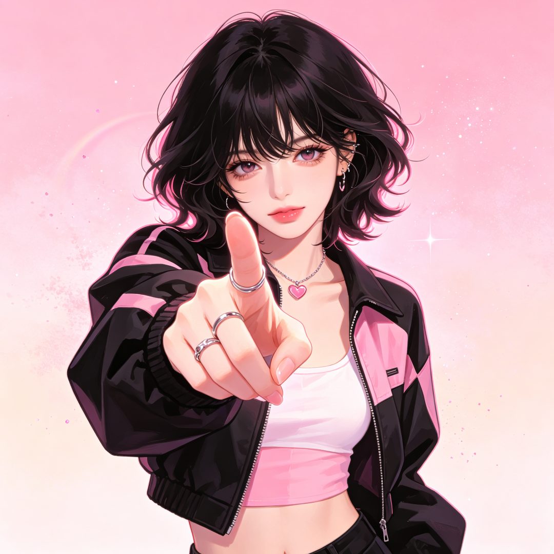 甜酷粉调二次元女生｜方形杂志人像